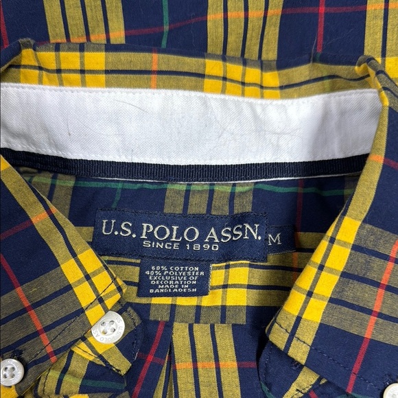 U.S. Polo Assn. Yellow and Blue Casual Button Down Shirt - Picture 2 of 5